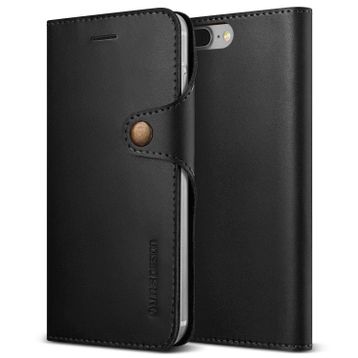 Vrs Design iPhone 8 Plus 7 Plus Black Native Diary Series Deri Kılıf