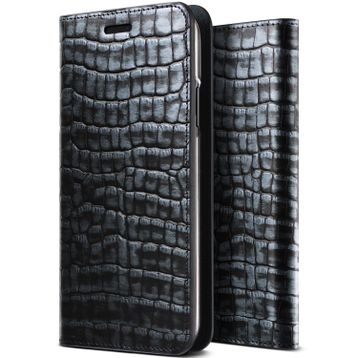 Vrs Design iPhone X Genuine Croco Diary Dark Gold Kılıf