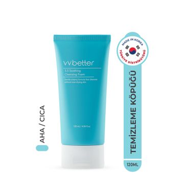 Vvbetter Cleansing Foam 5.5 Soothing Yatıştırıcı Onarıcı Ceramide ve Centella Kore 120 ml Yüz Temizleme Jeli