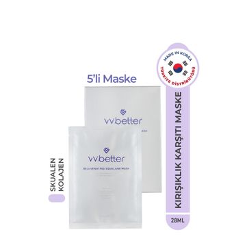 Vvbetter Rejuvenating Squalane Mask Centella Asiatica Madecassoside Hyaluronic Acid Kore 5'li Yüz Maskesi