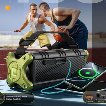 W-King D8-1 90 W Yeşil Bluetooth Hoparlör