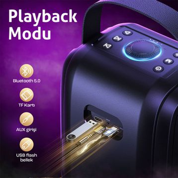 W-King T9-2 Siyah Bluetooth Hoparlör