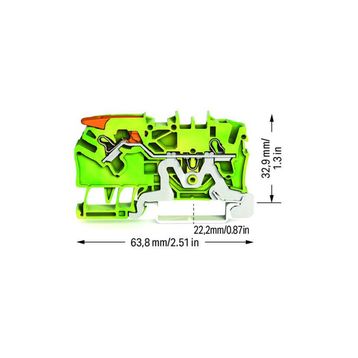 Wago 2102-1207 50 Adet 4 mm2 Sari Yeşil 2 iletkenli Kollu Yaylı Topraklama Klemensi
