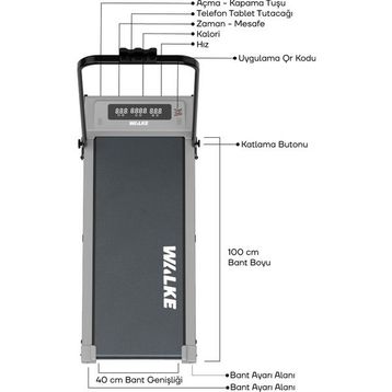 Walke G-Pro Uzaktan Kumandalı Katlanabilir Koşu Bandı
