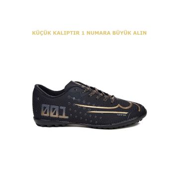 Walked MDS001 Siyah Altın Erkek Halı Saha Futbol Ayakkabısı
