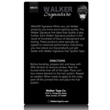 Walker Tape Walker Signature Tape Mini's Oval 3/4" 3" 1.90x7.62 cm Protez Saç Bandı