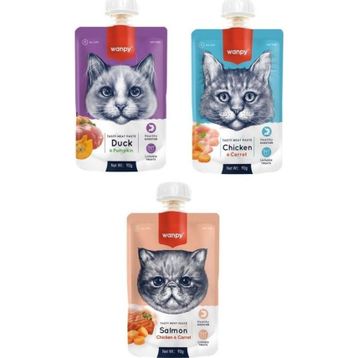 Wanpy 3 Çeşit 3x90 gr Karma Kedi Et Ezmesi