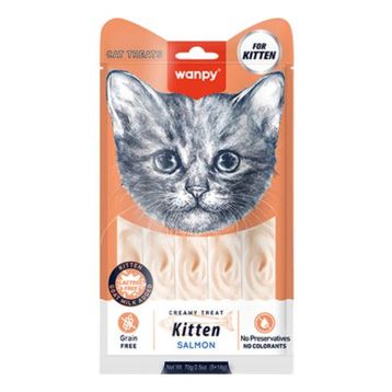 Wanpy Creamy Treat Somonlu 5x14 gr Yavru Kedi Krema Ödül Maması