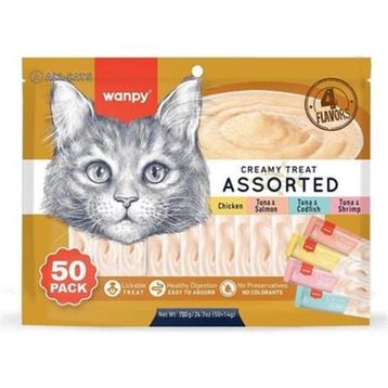Wanpy Karışık 4 Lezzetli 50x14 gr Krema Kedi Ödülü