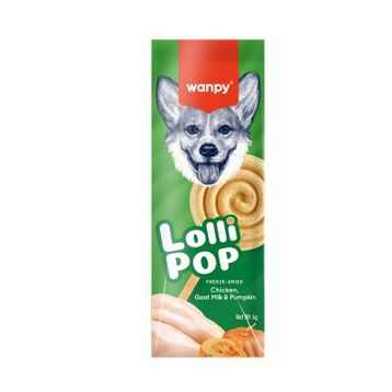 Wanpy LolliPop 10x6 gr Dondurularak Kurutulmuş Balkabaklı Lolipop Köpek Ödül Maması
