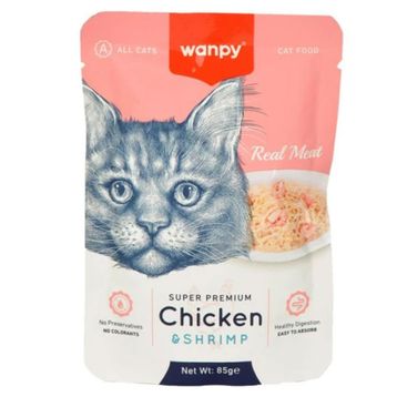 Wanpy Pouch Tavuklu Karidesli 85 gr Kedi Konservesi