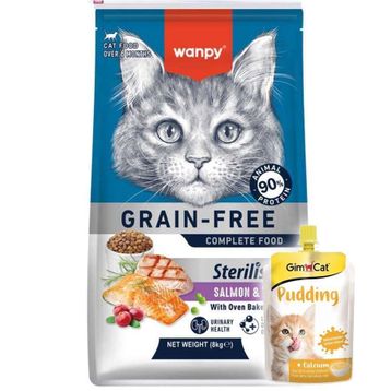 Wanpy Somonlu ve Ton Balıklı Tahılsız Kısırlaştırılmış 8 kg Kuru Kedi Maması