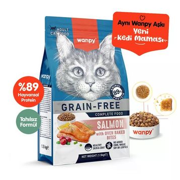 Wanpy Tahılsız Somonlu1.5 kg Yetişkin Kedi Maması