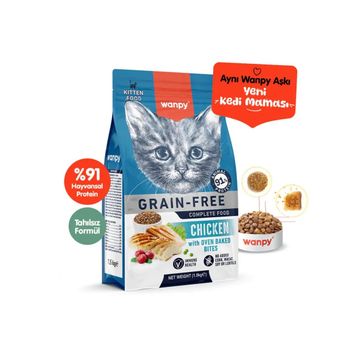 Wanpy Tahılsız Tavuklu 1.5 kg Yavru Kuru Kedi Maması