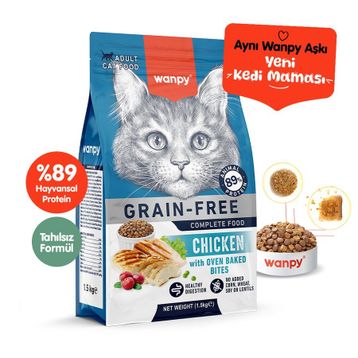 Wanpy Tahılsız Tavuklu 1.5 kg Yetişkin Kuru Kedi Maması