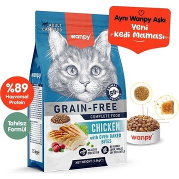 Wanpy Tahılsız Tavuklu 1.5 kg Yetişkin Kuru Kedi Maması
