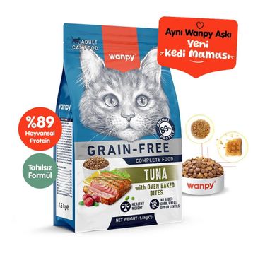 Wanpy Tahılsız Ton Balıklı 1.5 kg Yetişkin Kuru Kedi Maması