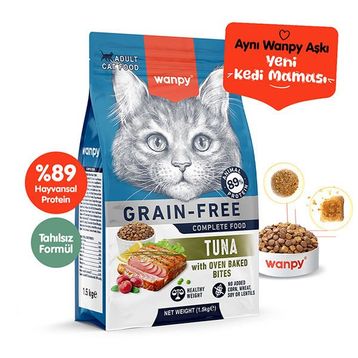 Wanpy Tahılsız Ton Balıklı 1.5 kg Yetişkin Kuru Kedi Maması
