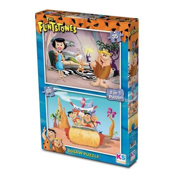 Warner Bros Taş Devri - Puzzle (Yapboz) 2'si 1 arada (35+60 Parça