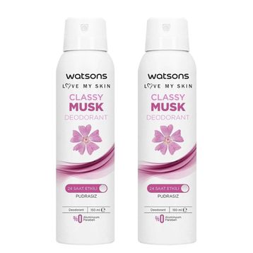 Watsons Classy Musk 2x150 ml Sprey Deodorant
