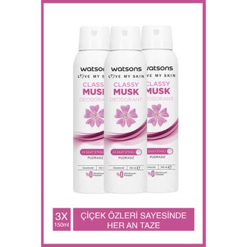 Watsons Classy Musk 3x150 ML Sprey Deodorant