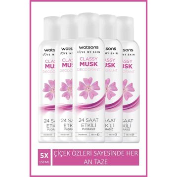 Watsons Classy Musk 5x150 ML Sprey Deodorant