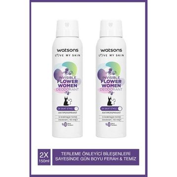 Watsons Invisible Flower 2x150 ml Kadın Sprey Deodorant