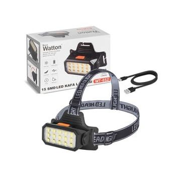 Watton WT-652 Sarı Beyaz Şarjlı Kafa Lambası
