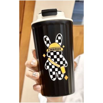 Weather Forecast CIN483SY Mug 316 L Çelik Siyah Tavşan Figür 400 ml Kahve El Termos
