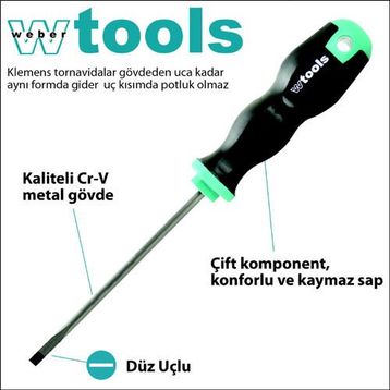 Weber Tools Düz Uçlu 2.5 X 75 Mm Klemens Tornavida