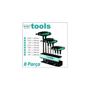 Weber Tools T Saplı Top Başlı 8 Parça Allen Seti