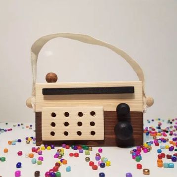 Websunday El Yapımı Ahşap Oyuncak Kahverengi Baby Radyo