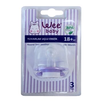 Wee Baby 18+ Ay Silikon Yuvarlak Uçlu Emzik Mor
