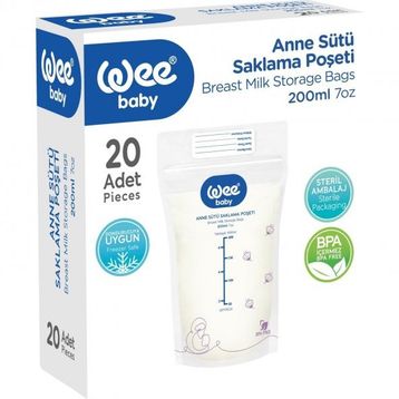 Wee Baby 200 ml 20 Adet Anne Sütü Saklama Poşeti