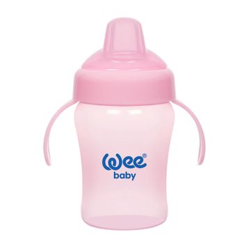 Wee Baby 240 ml Pembe Akıtmaz Kulplu Bardak