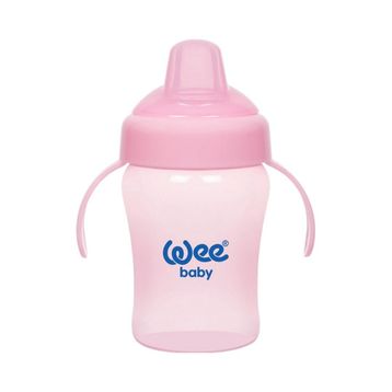 Wee Baby 240 ml Pembe Akıtmaz Kulplu Bardak
