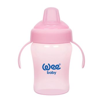 Wee Baby 240 ml Pembe Akıtmaz Kulplu Bardak