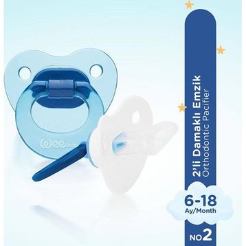 Wee Baby 438 / MVI No:2 Mavi Renk 2’li Damaklı Emzik