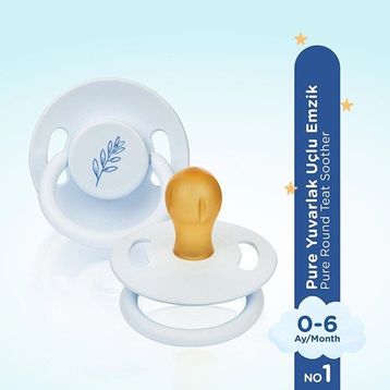 Wee Baby 698 Mavi No:1 Pure Yuvarlak Kauçuk Emzik