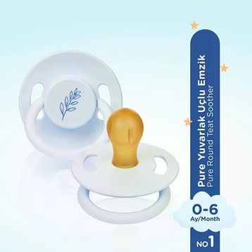 Wee Baby 698 Mavi No:1 Pure Yuvarlak Kauçuk Emzik