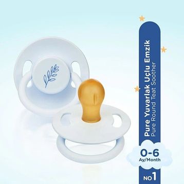 Wee Baby 698 Mavi No:1 Pure Yuvarlak Kauçuk Emzik