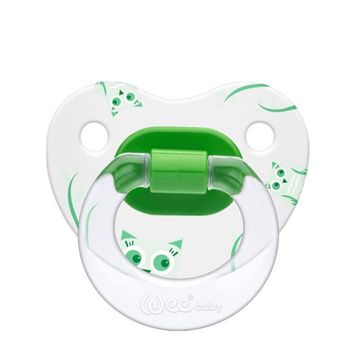 Wee Baby 833 Yeşil No1 0-6 Ay Desenli Silikon Damaklı Emzik