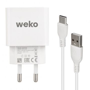 Weko WK-21435 M7 2.1 Amper Telefon Şarj Adaptörü + Type-C Kablo