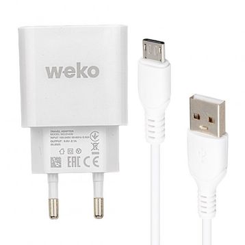 Weko WK-21436 2.1 Amper Telefon Şarj Adaptörü + Micro USB Kablo