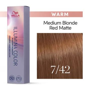 Wella İllumina 7/42 Orta Sarı Kırmızı Mat 60 ml Saç Boyası