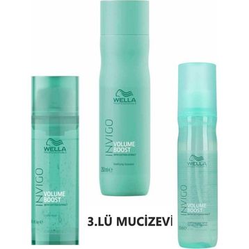 Wella Invigo Volume 250 ml Şampuan+150 ml Volume Boost Sprey+Volume Boost 145 ml Crystal Maske