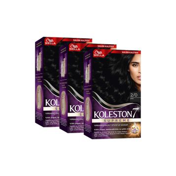 Wella Supreme 2/0 Siyah 3'lü Saç Boyası