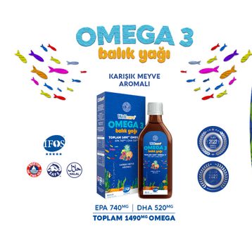 Wellcare Omega-3 Karışık Meyve Aromalı 150 ml Balık Yağı
