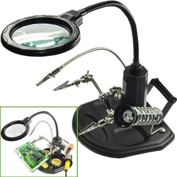Wellhise Acn-129 Masaüstü Büyüteçli Ledli Havya Standı