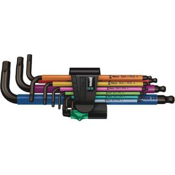 Wera 05073593001 950/9 Hex-Plus Metrik Black Laser 9 parça Çok Renkli 1 SB L Anahtar Seti